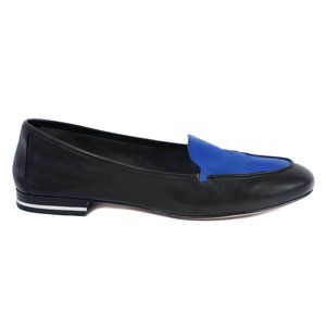 MICHAEL KORS Blue & Black Leather Jeslyn Colorblock Loafer Flats